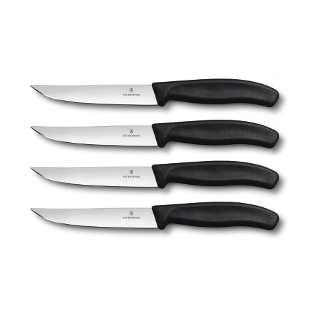 Swiss Army Brands 2024 Victorinox Kitchen Swiss Classic Sets 4-Piece Steak Set 5In Gaucho, Straight Black Packaged VIC-6.7903.4